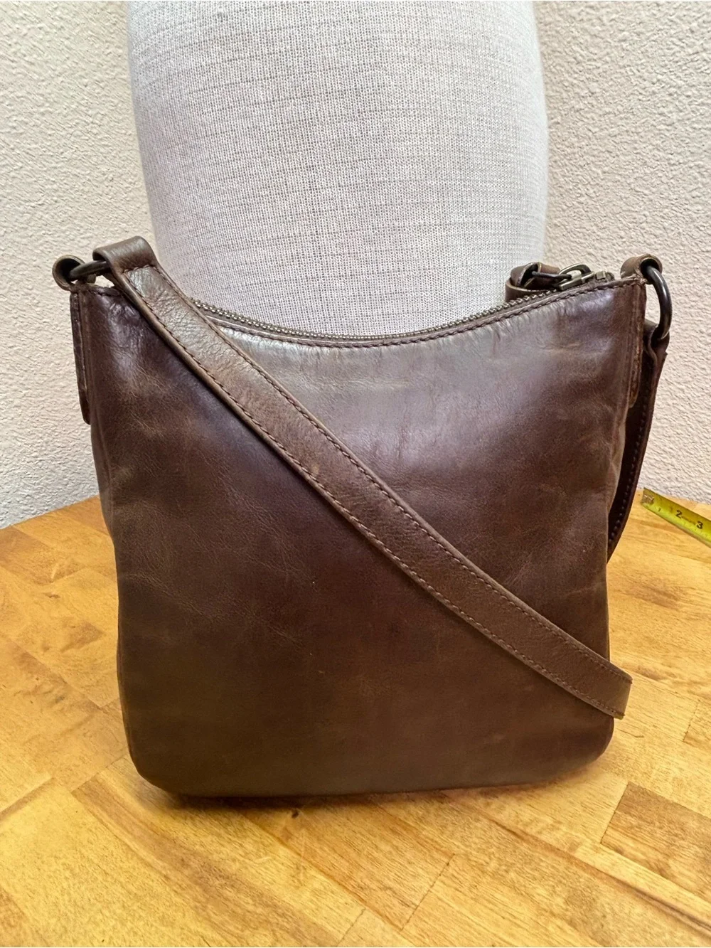 Frye Melissa Leather Crossbody Bag Dark Brown Cognac Small Purse DB0354